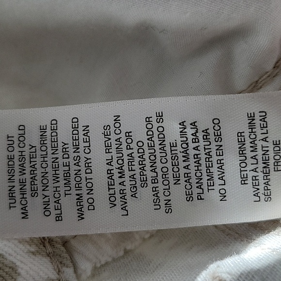 Chico's Platinum Denim White Tan Ikat Print Size 16 - Picture 6 of 6